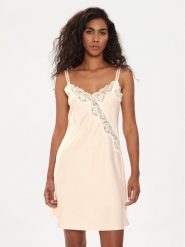 Lauren Ralph Lauren Koszula nocna ILN31684 Różowy Regular Fit. Czerwone koszule nocne i halki Lauren Ralph Lauren, bez wzorów, z syntetyku, bez ramiączek. Za 299.99 zł.