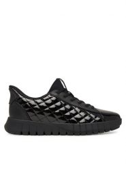 Geox Sneakersy D Flextride Plus D667SB 254 C9999 Czarny. Czarne obuwie sportowe damskie Geox, ze skóry, bez zapięcia. Za 449.99 zł.