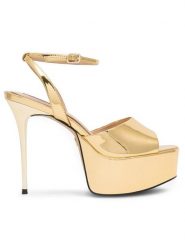Nine West Sandały CHANDA ZL23031CC Złoty. Żółte sandały damskie Nine West, bez wzorów, ze skóry, bez obcasa, na szpilce, bez zapięcia. Za 124.99 zł.