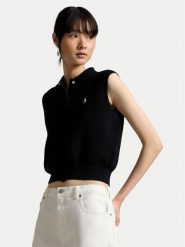 Polo Ralph Lauren Sweter 211970666002 Czarny Regular Fit. Czarne swetry klasyczne damskie Polo Ralph Lauren, s, z bawełny, bez kołnierzyka. Za 597.99 zł.