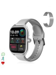 DAM Smartwatch "GTS4 Plus" w kolorze srebrno-szarym rozmiar: onesize. Szare zegarki damskie DAM, metalowe. Za 159.95 zł.