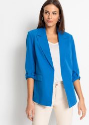Żakiet oversize. Niebieskie marynarki i żakiety damskie bonprix, bez wzorów. Za 144.99 zł.