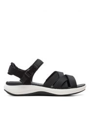 Clarks Sandały "Mira Tide" w kolorze czarnym rozmiar: 37. Czarne sandały damskie Clarks, bez wzorów, z otwartym noskiem, bez obcasa, bez zapięcia. Za 105.45 zł.