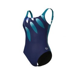 Strój kąpielowy damski jednoczęściowy modelujący na basen Arena Guliana. Niebieskie stroje jednoczęściowe Arena, bez wzorów. Za 299.99 zł.