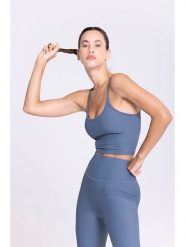 Onamaste Top sportowy w kolorze niebieskim rozmiar: L/XL. Niebieskie koszulki sportowe damskie Onamaste, l, bez wzorów, z materiału, bez ramiączek, outdoorowe. Za 126.99 zł.