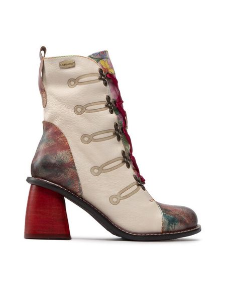 Laura Vita Trzewiki Evcao 01E SL68259-1E Beżowy. Brązowe botki damskie LAURA VITA, ze skóry, bez obcasa, na słupku, bez zapięcia. Za 429.99 zł.