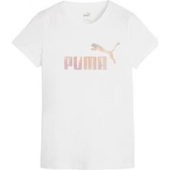 Koszulka sportowa damska Puma Ess+ Summer Daze. Białe koszulki sportowe damskie Puma, s, bez wzorów, z bawełny, bez ramiączek, na fitness i siłownię. Za 90.00 zł.