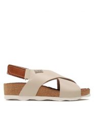 Pikolinos Sandały W9E-0912 Écru. Sandały damskie Pikolinos, bez wzorów, ze skóry, bez obcasa, na płaskiej podeszwie, bez zapięcia. Za 529.99 zł.