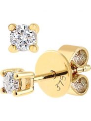 Revoni Złote kolczyki-wkrętki z diamentami rozmiar: onesize. Żółte kolczyki damskie Revoni, z diamentem, złote. Za 1,087.99 zł.