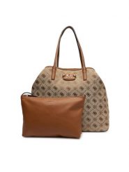 Guess Torebka Neda HWJP96 54240 Beżowy. Brązowe shopper bag Guess, z aplikacjami, z materiału, bez dodatków. Za 489.99 zł.