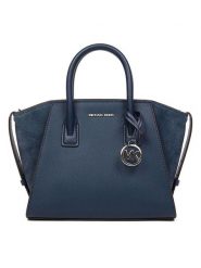 Michael Kors Skórzana torebka w kolorze granatowym - 31 x 19 x 13 cm rozmiar: onesize. Niebieskie torebki klasyczne damskie Michael Kors, z materiału, przez ramię, bez dodatków. Za 876.46 zł.