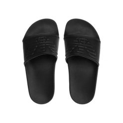 Klapki basenowe dla dorosłych Emporio Armani Beachwear. Białe klapki damskie Emporio Armani Connected, bez wzorów, bez obcasa, bez zapięcia. Za 109.00 zł.