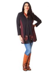 Aller Simplement Bluza w kolorze czarno-czerwonym rozmiar: 42/44. Czarne bluzy damskie Aller Simplement, bez wzorów, z bawełny, bez kaptura. Za 114.44 zł.