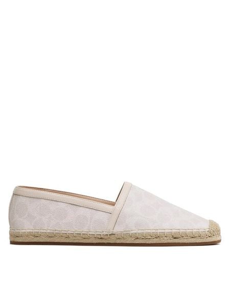 Coach Espadryle Collins CG700 Écru. Espadryle damskie Coach, bez wzorów, ze skóry, bez obcasa. Za 379.99 zł.