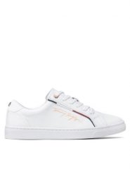 Tommy Hilfiger Sneakersy Signature Sneaker FW0FW06322 Biały. Białe obuwie sportowe damskie Tommy Hilfiger, ze skóry, bez zapięcia. Za 279.99 zł.