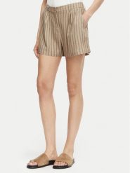 Vero Moda Szorty materiałowe Rosie 10346913 Brązowy jasny Loose Fit. Brązowe szorty damskie Vero Moda, bez wzorów, z materiału. Za 95.99 zł.