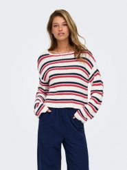 ONLY Sweter w kolorze białym rozmiar: L. Białe swetry klasyczne damskie Only, l, bez kołnierzyka. Za 75.16 zł.
