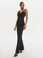 Rinascimento Kombinezon CFC0019369002 Czarny Regular Fit. Czarne sukienki damskie Rinascimento, bez wzorów, z syntetyku, bez ramiączek. Za 589.99 zł.