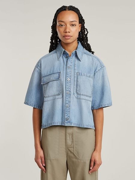 G-Star Koszula dżinsowa w kolorze błękitnym rozmiar: XL. Niebieskie koszule damskie G-Star, xl, bez wzorów, z bawełny, retro, bez kołnierzyka, bez ramiączek. Za 213.69 zł.