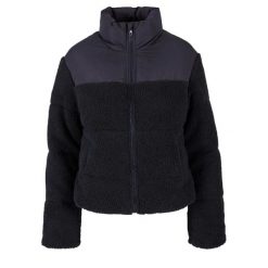 Krótka Ocieplana Kurtka Damska Sherpa. Czarne kurtki damskie Urban Classics, xs, bez wzorów, z puchu, bez kaptura. Za 286.99 zł.