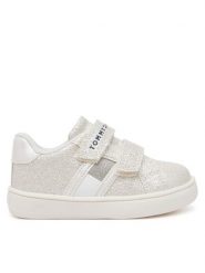 Tommy Hilfiger Sneakersy Flag Low Cut Velcro Sneaker T1A9-33726-0375 M Écru. Buty sportowe dziewczęce Tommy Hilfiger, bez wzorów, ze skóry, bez zapięcia. Za 199.99 zł.