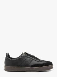 Czarne sportowe półbuty z łączonych skór NORA. Czarne obuwie sportowe casual damskie RKO, z gumy. Za 429.99 zł.