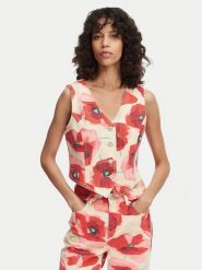 French Connection Kamizelka Poppy 7G9A9 Czerwony Slim Fit. Czerwone kamizelki damskie French Connection, bez wzorów, z bawełny, bez kaptura. Za 421.99 zł.