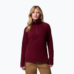 Bluza polarowa damska Columbia Glacial IV 1/2 Zip. Czerwone bluzy damskie Columbia, bez wzorów, z polaru, bez kaptura. Za 139.99 zł.