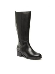 Go Soft Kozaki RST-AUGUSTA-11A Czarny. Czarne kozaki damskie GO SOFT, ze skóry, bez obcasa, na słupku, bez zapięcia. Za 379.99 zł.