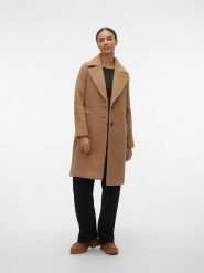 Vero Moda Płaszcz pluszowy w kolorze jasnobrązowym rozmiar: L. Brązowe płaszcze damskie Vero Moda, l, bez wzorów, bez kaptura. Za 158.10 zł.