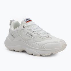 Buty damskie Ellesse Roslyn Pu Leather. Białe obuwie trekkingowe damskie Ellesse, bez zapięcia. Za 149.99 zł.