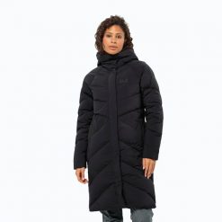 Płaszcz puchowy damski Jack Wolfskin Marienplatz Coat. Czarne płaszcze damskie Jack Wolfskin, l, bez wzorów, z elastanu, bez kaptura. Za 1,549.00 zł.