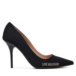 Szpilki LOVE MOSCHINO. Czarne szpilki damskie Love Moschino, bez wzorów, bez obcasa, na szpilce, bez zapięcia. Za 569.99 zł.