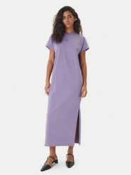 HUGO Sukienka codzienna Nalle_B 50540389 Fioletowy Regular Fit. Fioletowe sukienki damskie Hugo, bez wzorów, z bawełny, bez ramiączek. Za 379.99 zł.
