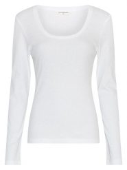 MOSS COPENHAGEN Koszulka w kolorze białym rozmiar: M/L. Białe bluzki damskie Moss Copenhagen, l, bez wzorów, bez kołnierzyka, bez ramiączek. Za 134.95 zł.