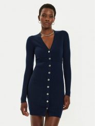 Pinko Sukienka dzianinowa Riserva 104017 A15S Granatowy Regular Fit. Niebieskie sukienki damskie Pinko, bez wzorów, z dzianiny, bez ramiączek. Za 589.99 zł.