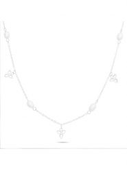 Tamaris Naszyjnik z elementami ozdobnymi - dł. 45 cm rozmiar: onesize. Szare naszyjniki damskie Tamaris, z perłą, ze stali. Za 152.99 zł.
