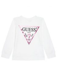 Guess Bluza K74Q12 KAUG0 Biały Regular Fit. Białe bluzy dziewczęce Guess, z aplikacjami, z bawełny, bez ramiączek, bez kaptura. Za 139.99 zł.