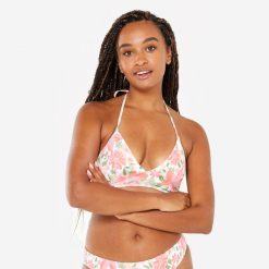 Góra kostiumu kąpielowego surfingowego damska Roxy Daisy. Brązowe bikini Roxy, bez wzorów, z elastanu. Za 159.99 zł.
