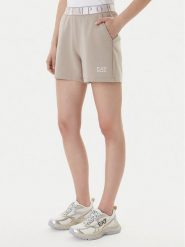 EA7 Emporio Armani Szorty sportowe 7W001153 AF12501 U6225 Beżowy Regular Fit. Brązowe spodenki sportowe damskie EA7 Emporio Armani, xl, bez wzorów, z syntetyku. Za 359.99 zł.