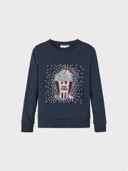 NAME IT Bluza 13219588 Granatowy Regular Fit. Niebieskie bluzy dziewczęce Name it, bez wzorów, z syntetyku, bez ramiączek, bez kaptura. Za 109.99 zł.