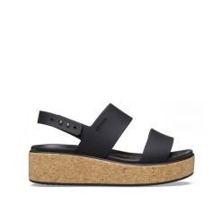 Sandały dla Kobiet Crocs Brooklyn Cork Low Wedge. Brązowe sandały damskie Crocs, bez wzorów, z materiału, bez obcasa, na koturnie, bez zapięcia. Za 231.99 zł.
