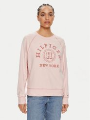 Tommy Hilfiger Bluza Varsity WW0WW41239 Różowy Regular Fit. Czerwone bluzy damskie Tommy Hilfiger, l, bez wzorów, z bawełny, bez kaptura. Za 399.99 zł.