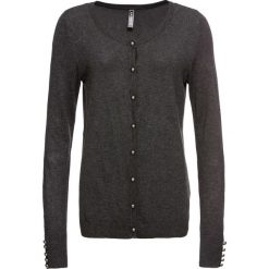 Sweter rozpinany z ozdobnymi elementami bonprix antracytowy melanż. Kardigany damskie bonprix. Za 49.99 zł.