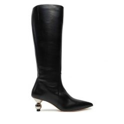Kozaki Weekend Max Mara. Czarne kozaki damskie Weekend Max Mara, bez obcasa, na słupku, bez zapięcia. Za 2,549.00 zł.