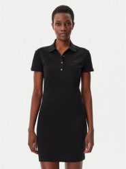 Lacoste Sukienka codzienna EF5473 Czarny Slim Fit. Czarne sukienki damskie Lacoste, bez wzorów, z bawełny, bez ramiączek. Za 379.99 zł.