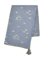 BLE Szal w kolorze niebieskim - 180 x 100 cm rozmiar: onesize. Niebieskie szaliki damskie BLE, z aplikacjami, z bawełny. Za 38.95 zł.