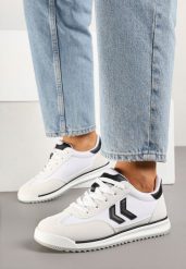 Białe Sneakersy Ozdobione Strzałkami Kortewi. Białe obuwie sportowe damskie Born2be, z jeansu, bez zapięcia. Za 79.99 zł.