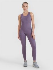 4F Legginsy treningowe bezszwowe 4F x Anna Lewandowska - fioletowe S/M. Fioletowe legginsy damskie 4F, m, bez wzorów, z dzianiny. Za 129.99 zł.