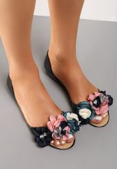 Czarne Balerinki Meliski Peep Toe z Kwiatową Aplikacją Idalina. Czarne balerinki damskie Renee, z aplikacjami, z otwartym noskiem. Za 44.99 zł.